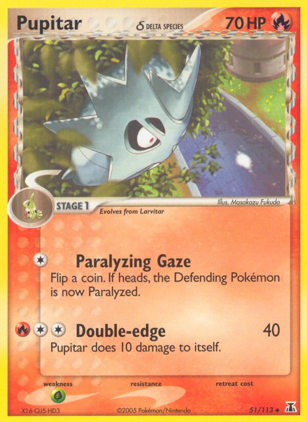 Pupitar (51/113) (Delta Species) [EX: Delta Species] | Eastridge Sports Cards & Games