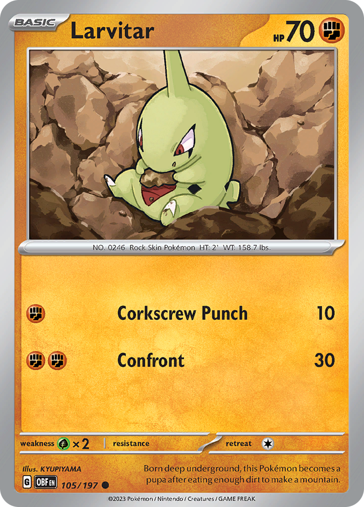 Larvitar (105/197) [Scarlet & Violet: Obsidian Flames] | Eastridge Sports Cards & Games