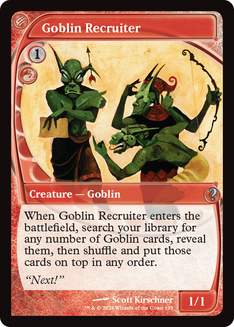 Goblin Recruiter (Future Sight) [Mystery Booster 2] | Eastridge Sports Cards & Games