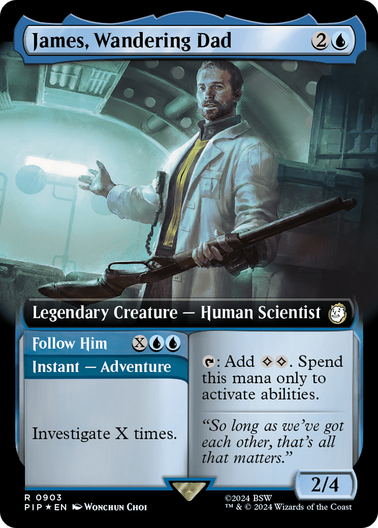 James, Wandering Dad // Follow Him (Extended Art) (Surge Foil) [Fallout] | Eastridge Sports Cards & Games