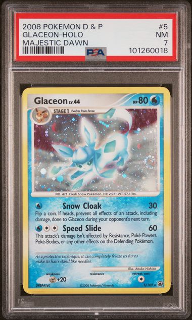 2008 Pokemon Diamond & Pearl Majestic Dawn #5 Glaceon - Holo (Swirl) PSA 7 | Eastridge Sports Cards & Games