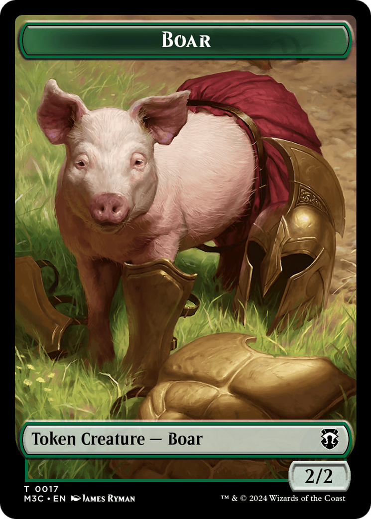 Boar (Ripple Foil) // Forest Dryad Double-Sided Token [Modern Horizons 3 Commander Tokens] | Eastridge Sports Cards & Games