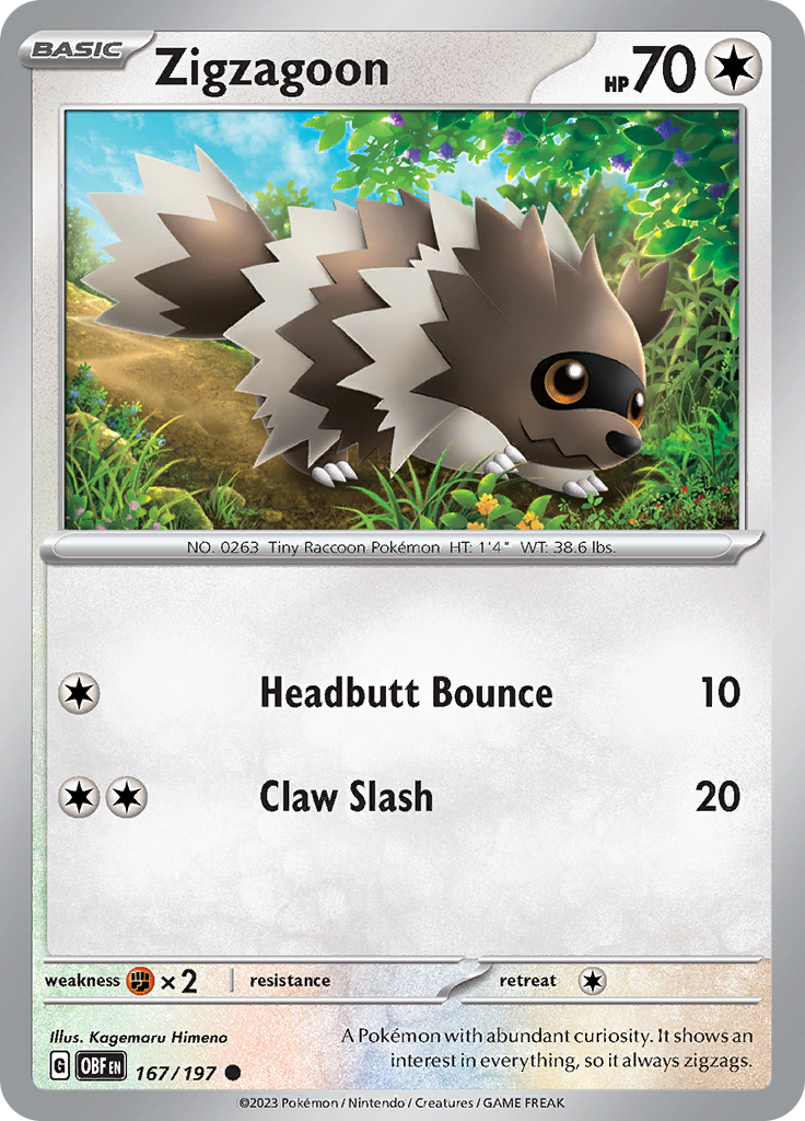 Zigzagoon (167/197) [Scarlet & Violet: Obsidian Flames] | Eastridge Sports Cards & Games