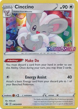 Cinccino (SWSH009) (Staff Prerelease Promo) [Sword & Shield: Black Star Promos] | Eastridge Sports Cards & Games