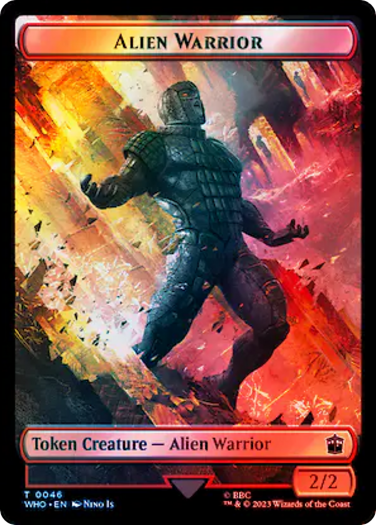 Dalek // Alien Warrior Double-Sided Token (Surge Foil) [Doctor Who Tokens] | Eastridge Sports Cards & Games