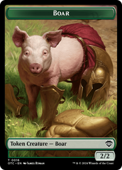 Boar // Manifest Double-Sided Token [Outlaws of Thunder Junction Commander Tokens] | Eastridge Sports Cards & Games