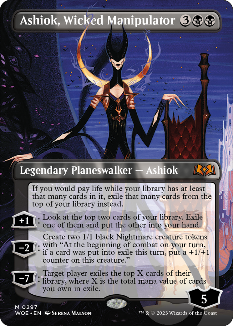 Ashiok, Wicked Manipulator (Borderless Alternate Art) [Wilds of Eldraine] | Eastridge Sports Cards & Games