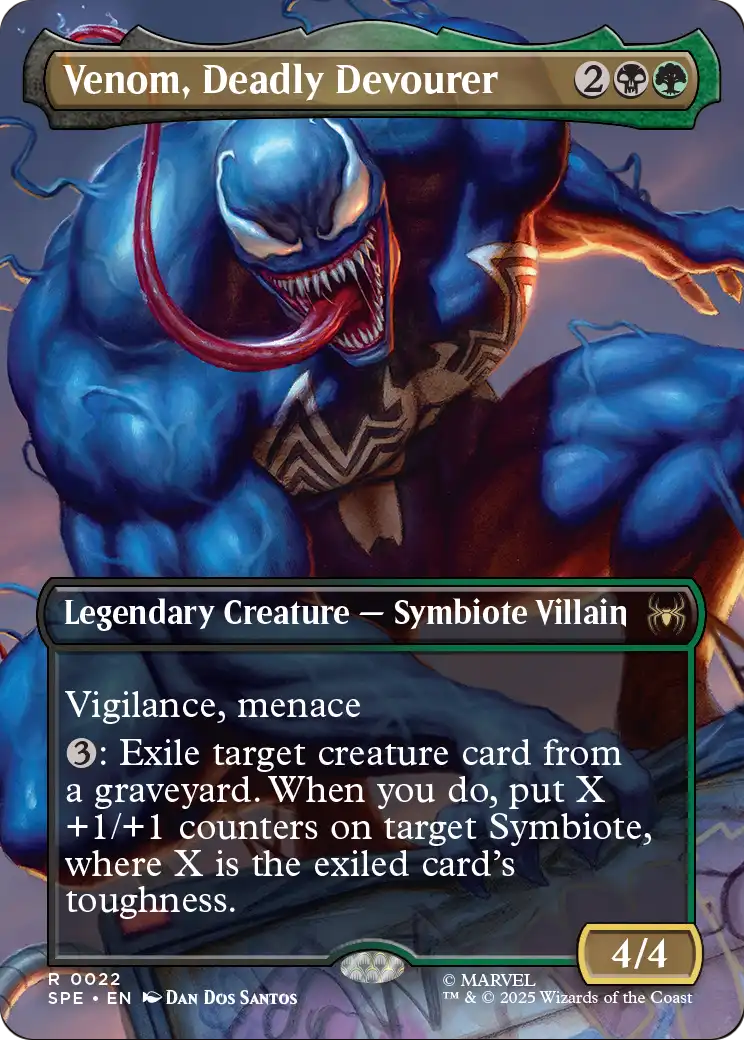 Venom, Deadly Devourer (Borderless) (SPE-022) - Marvel's Spider-Man: Eternal-Legal (Borderless) Foil