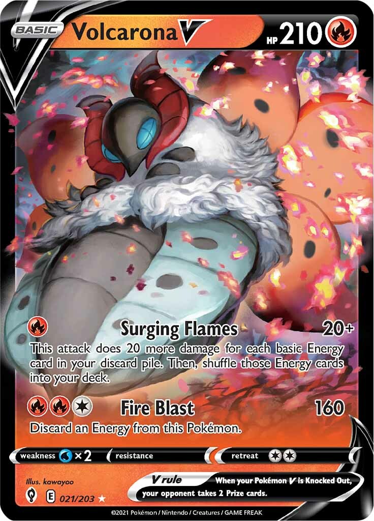 Volcarona V (021/203) [Sword & Shield: Evolving Skies] | Eastridge Sports Cards & Games