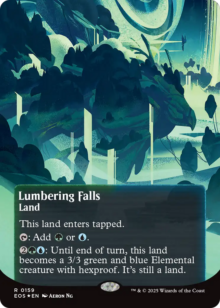 Lumbering Falls (0159) (Borderless) (Galaxy Foil) [Edge of Eternities: Stellar Sights] | Eastridge Sports Cards & Games