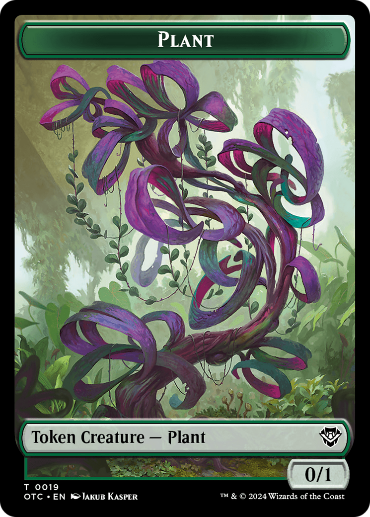 Plant Warrior // Plant Double-Sided Token [Outlaws of Thunder Junction Commander Tokens] | Eastridge Sports Cards & Games