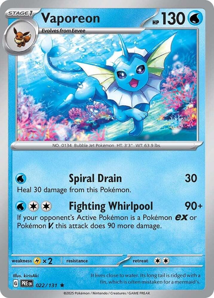 Vaporeon (022/131) [Scarlet & Violet: Prismatic Evolutions] | Eastridge Sports Cards & Games