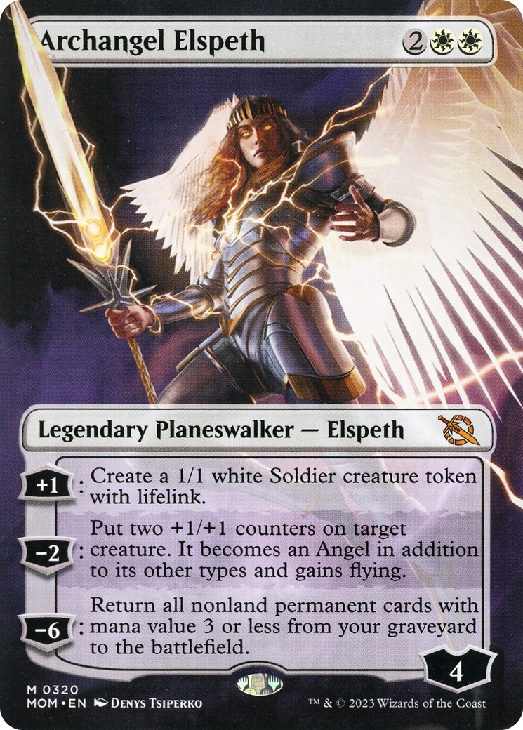 Archangel Elspeth (Borderless Alternate Art) [March of the Machine] | Eastridge Sports Cards & Games