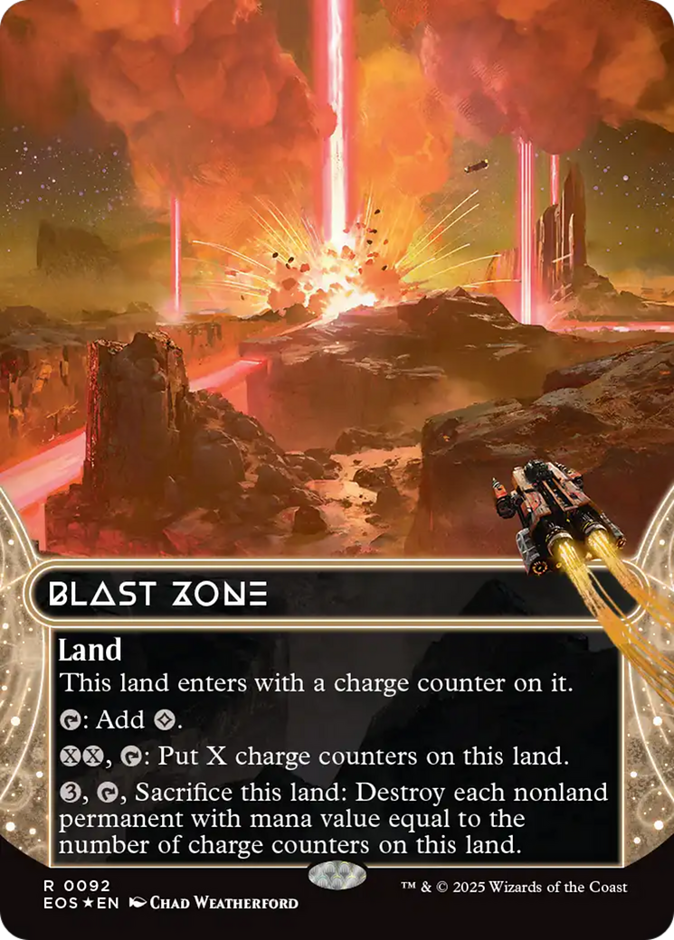 Blast Zone (0092) (Borderless) (Galaxy Foil) [Edge of Eternities: Stellar Sights] | Eastridge Sports Cards & Games