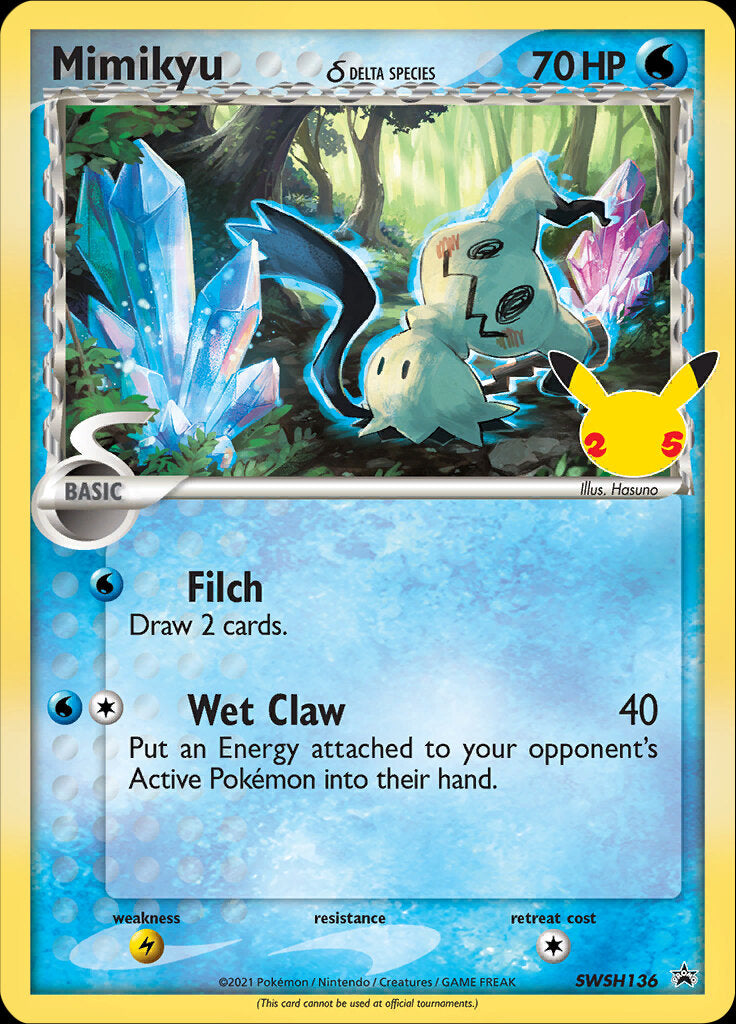 Mimikyu (SWSH136) (Delta Species) (Celebrations) [Sword & Shield: Black Star Promos] | Eastridge Sports Cards & Games