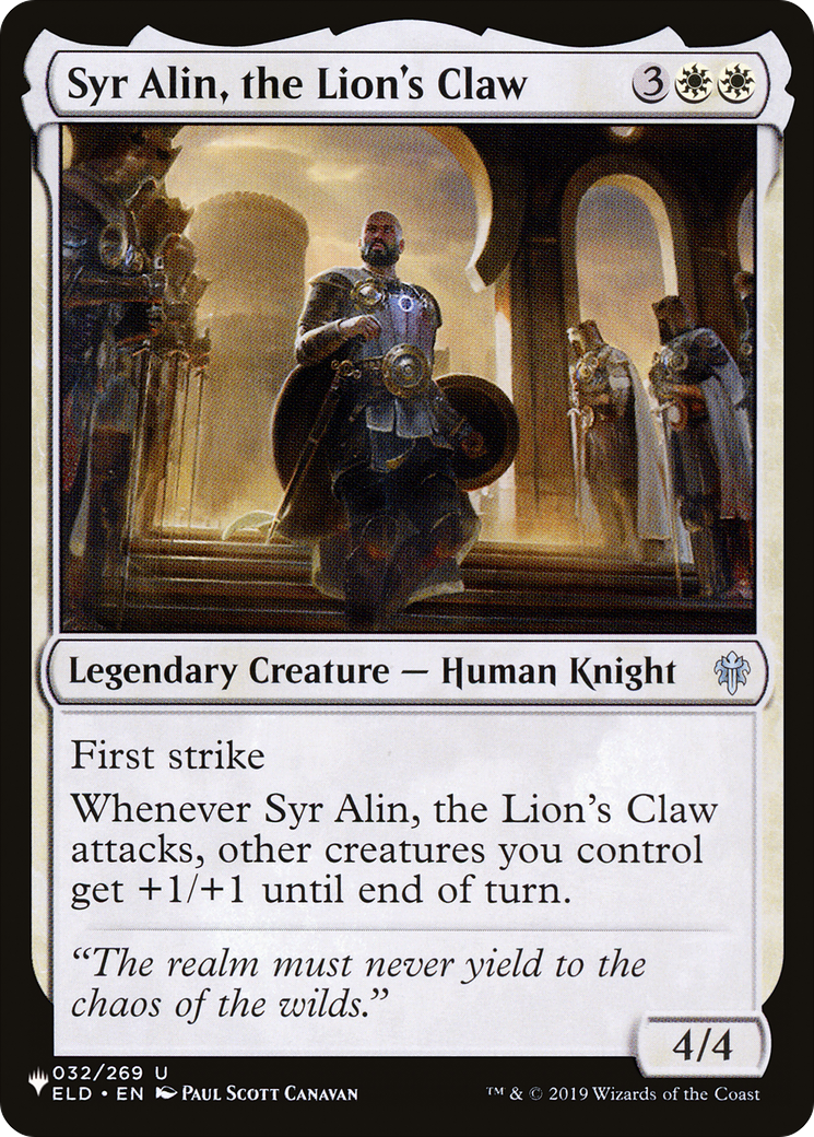 Syr Alin, the Lion's Claw [The List Reprints] | Eastridge Sports Cards & Games