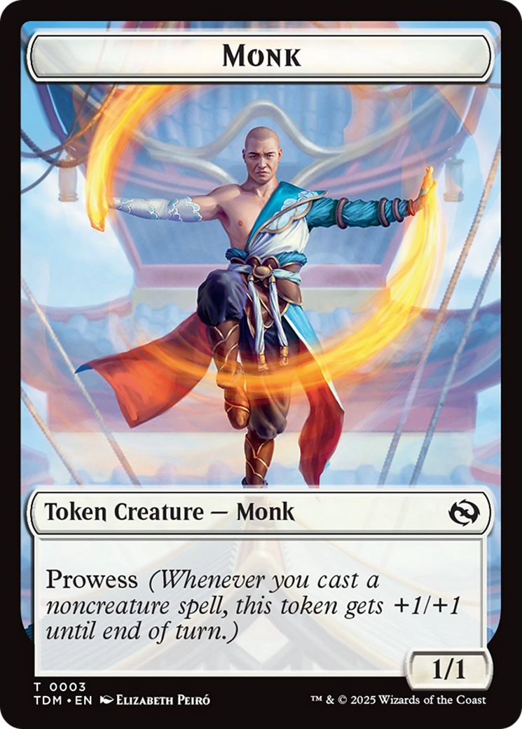 Elemental (0027) // Monk Double-Sided Token [Tarkir: Dragonstorm Commander Tokens] | Eastridge Sports Cards & Games