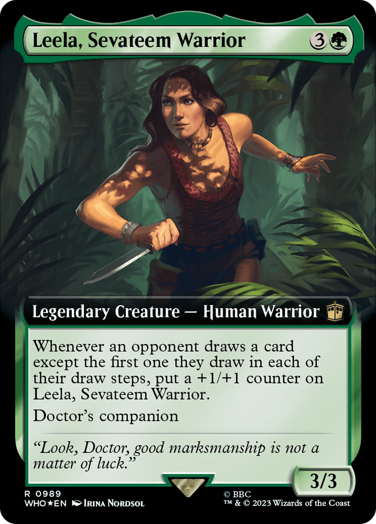 Leela, Sevateem Warrior (Extended Art) (Surge Foil) [Doctor Who] | Eastridge Sports Cards & Games