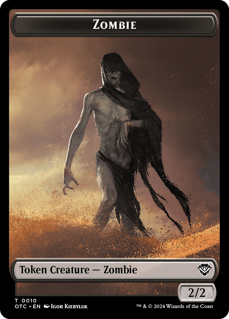Zombie // Ox Warrior Double-Sided Token [Outlaws of Thunder Junction Commander Tokens] | Eastridge Sports Cards & Games