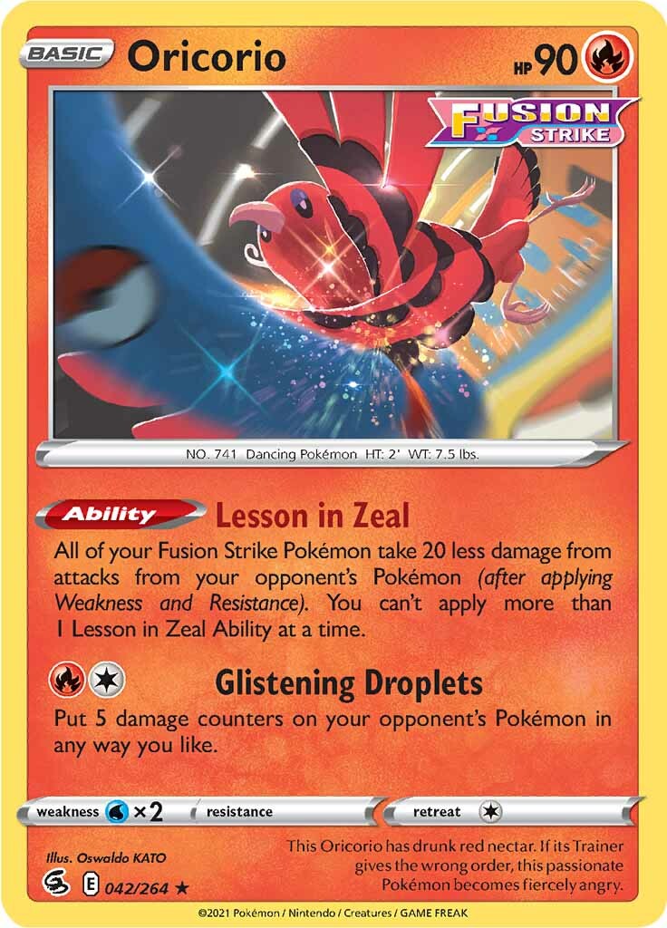 Oricorio (042/264) [Sword & Shield: Fusion Strike] | Eastridge Sports Cards & Games