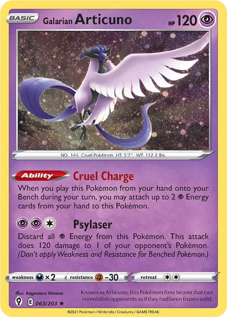 Galarian Articuno (063/203) (Cosmos Holo) [Sword & Shield: Evolving Skies] | Eastridge Sports Cards & Games