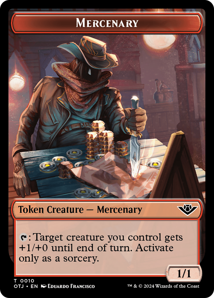 Mercenary // Golem Double-Sided Token [Outlaws of Thunder Junction Tokens] | Eastridge Sports Cards & Games