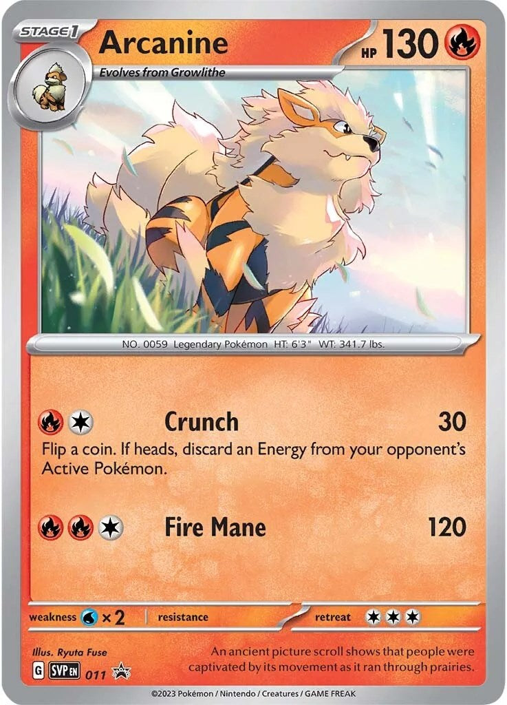 Arcanine (011) [Scarlet & Violet: Black Star Promos] | Eastridge Sports Cards & Games