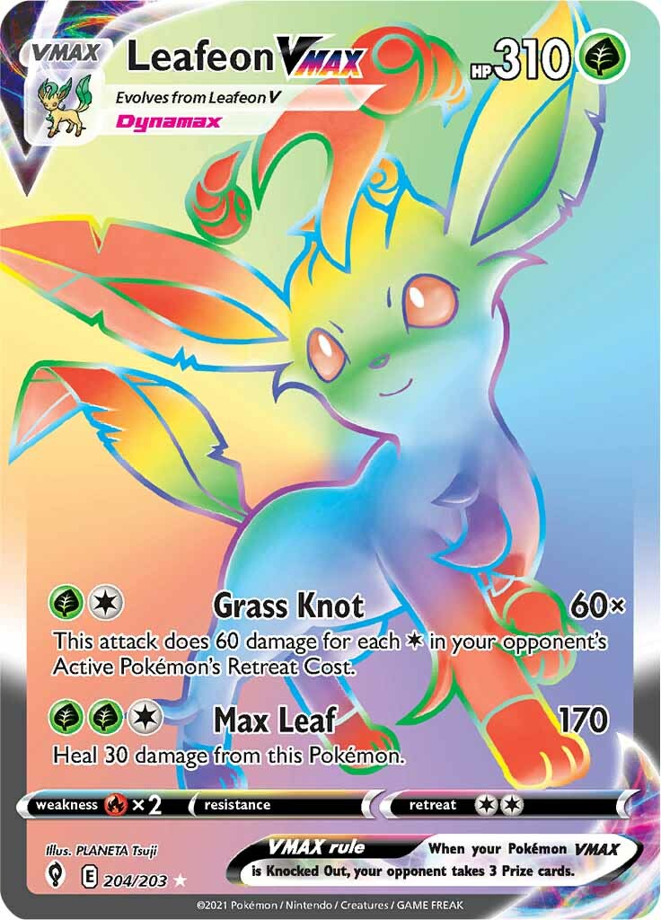 Leafeon VMAX (204/203) [Sword & Shield: Evolving Skies] | Eastridge Sports Cards & Games