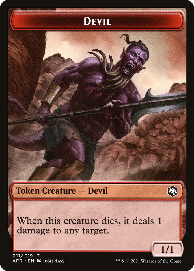 Devil // Icingdeath, Frost Tongue Double-Sided Token [Dungeons & Dragons: Adventures in the Forgotten Realms Tokens] | Eastridge Sports Cards & Games