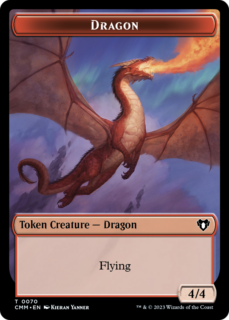 Dragon // Kor Ally Double-Sided Token [Commander Masters Tokens] | Eastridge Sports Cards & Games