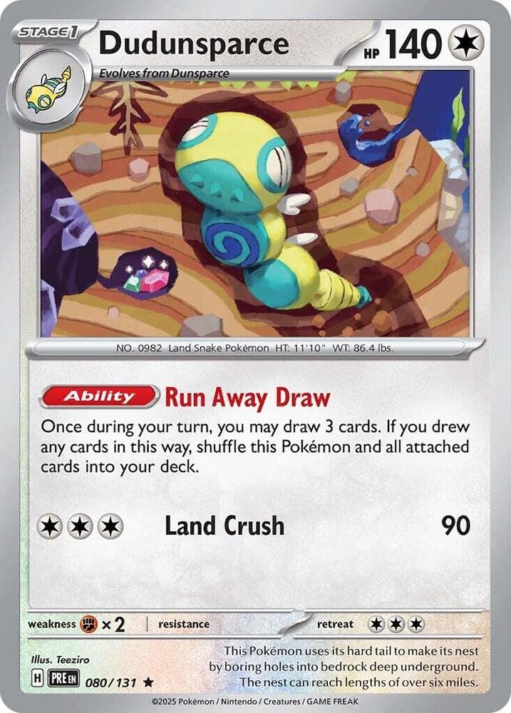 Dudunsparce (080/131) [Scarlet & Violet: Prismatic Evolutions] | Eastridge Sports Cards & Games