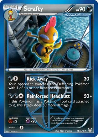 Scrafty (86/135) [Black & White: Plasma Storm] | Eastridge Sports Cards & Games