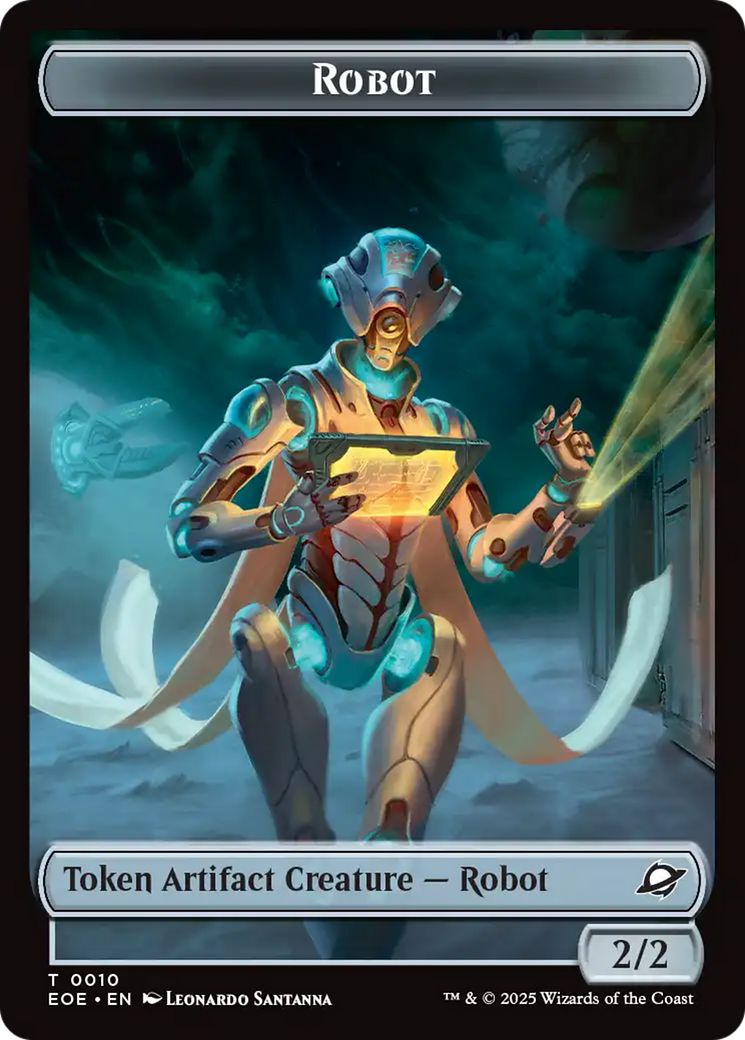 Robot // Emblem - Tezzeret, Cruel Captain Double-Sided Token [Edge of Eternities Tokens] | Eastridge Sports Cards & Games