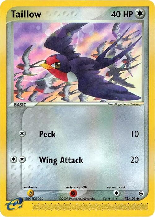Taillow (72/109) [EX: Ruby & Sapphire] | Eastridge Sports Cards & Games