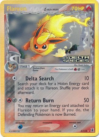 Flareon (5/113) (Delta Species) (Stamped) [EX: Delta Species] | Eastridge Sports Cards & Games