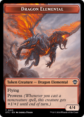 Dragon Elemental // Treasure Double-Sided Token [Outlaws of Thunder Junction Commander Tokens] | Eastridge Sports Cards & Games