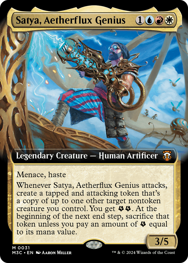 Satya, Aetherflux Genius (Extended Art) [Modern Horizons 3 Commander] | Eastridge Sports Cards & Games
