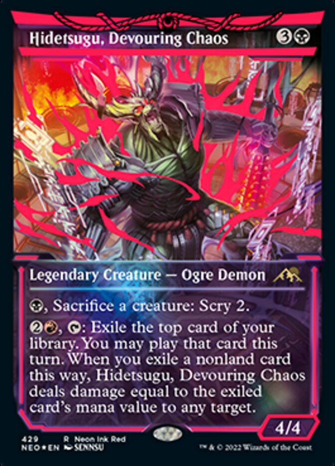 Hidetsugu, Devouring Chaos (Neon Ink Red) [Kamigawa: Neon Dynasty] | Eastridge Sports Cards & Games