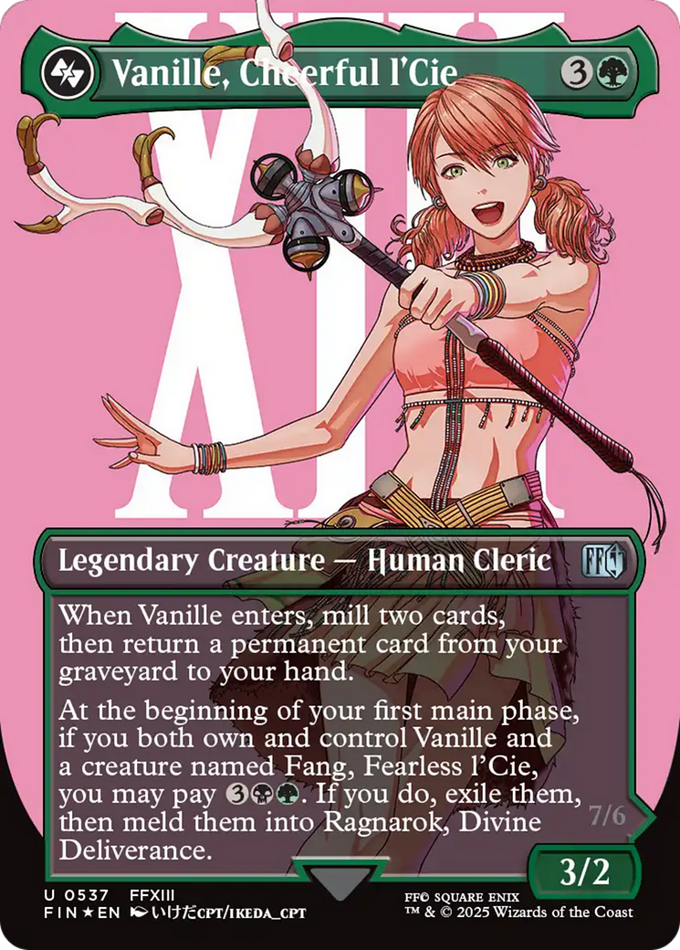 Vanille, Cheerful l'Cie // Ragnarok, Divine Deliverance (Borderless) (Surge Foil) [FINAL FANTASY] | Eastridge Sports Cards & Games