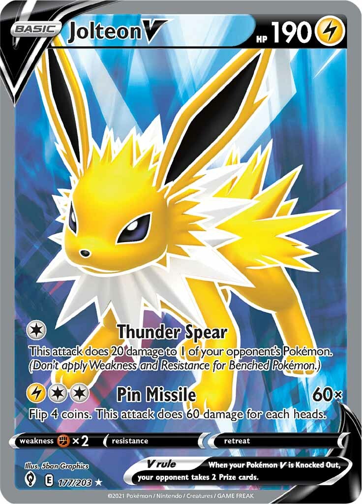 Jolteon V (177/203) [Sword & Shield: Evolving Skies] | Eastridge Sports Cards & Games