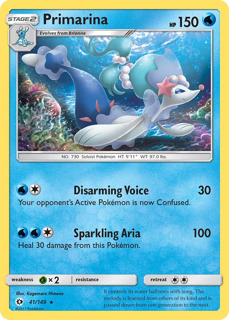 Primarina (41/149) (Theme Deck Exclusive) [Sun & Moon: Base Set] | Eastridge Sports Cards & Games