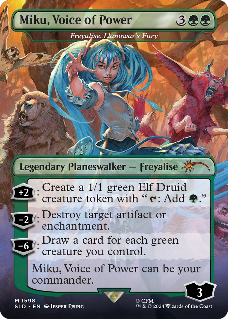 Miku, Voice of Power - Freyalise, Llanowar's Fury [Secret Lair Drop Series] | Eastridge Sports Cards & Games