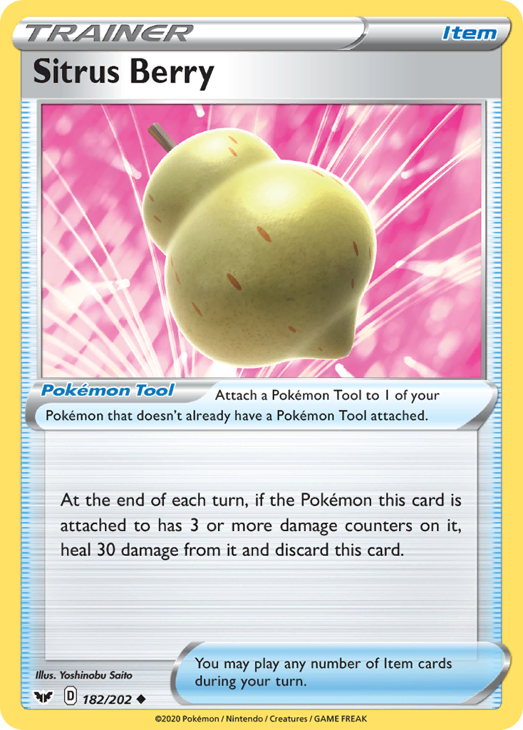 Sitrus Berry (182/202) [Sword & Shield: Base Set] | Eastridge Sports Cards & Games