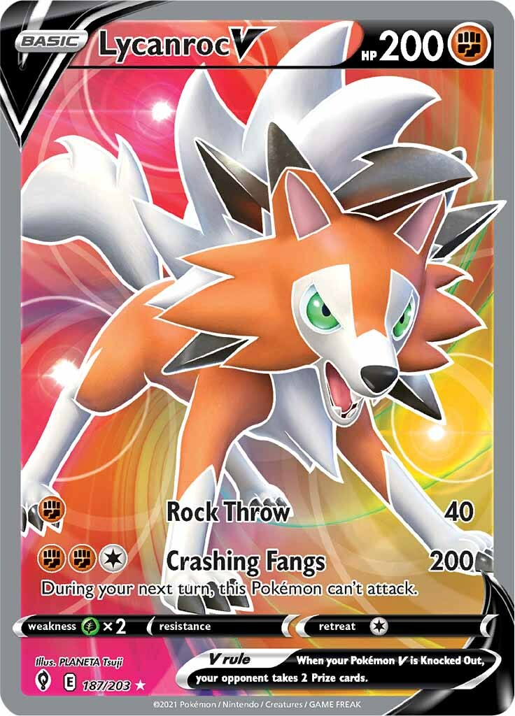 Lycanroc V (187/203) [Sword & Shield: Evolving Skies] | Eastridge Sports Cards & Games