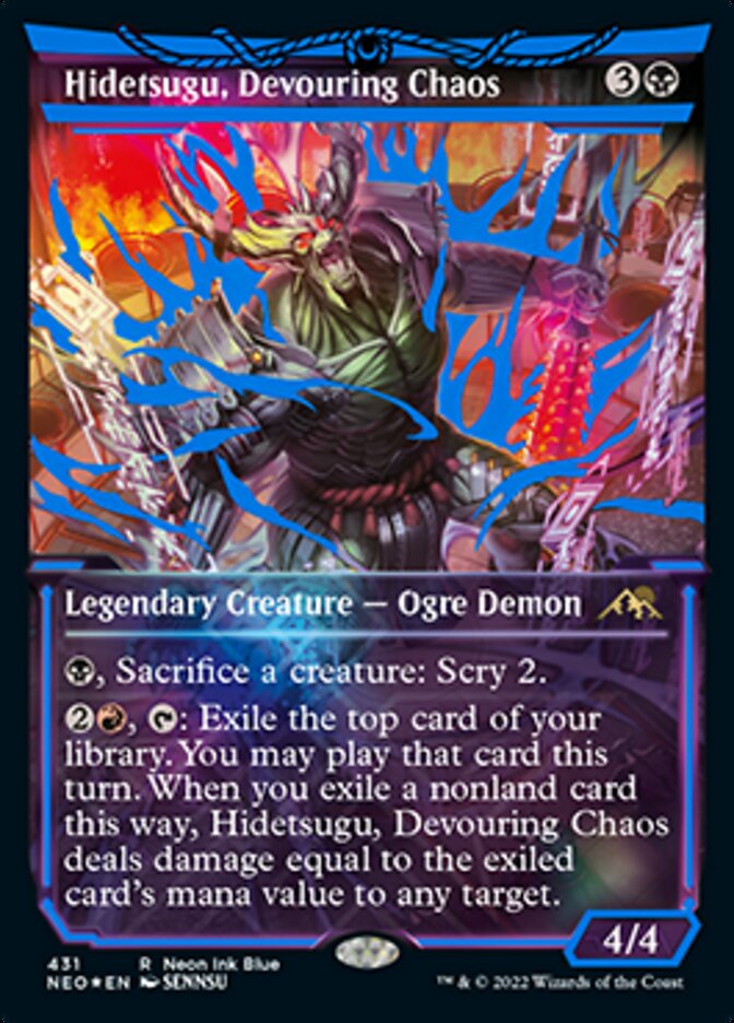 Hidetsugu, Devouring Chaos (Neon Ink Blue) [Kamigawa: Neon Dynasty] | Eastridge Sports Cards & Games