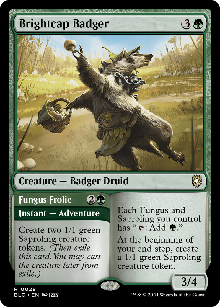 Brightcap Badger // Fungus Frolic [Bloomburrow Commander] | Eastridge Sports Cards & Games