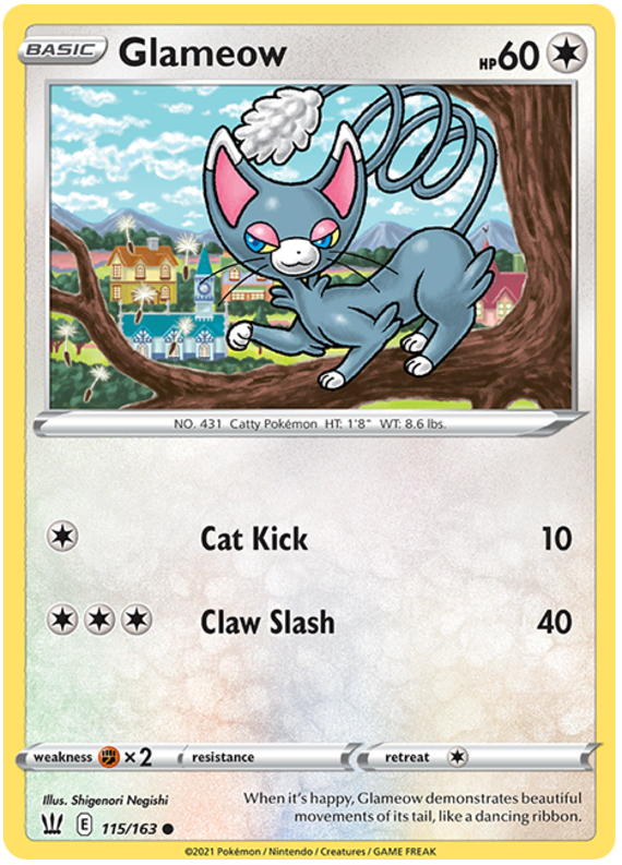 Glameow (115/163) [Sword & Shield: Battle Styles] | Eastridge Sports Cards & Games