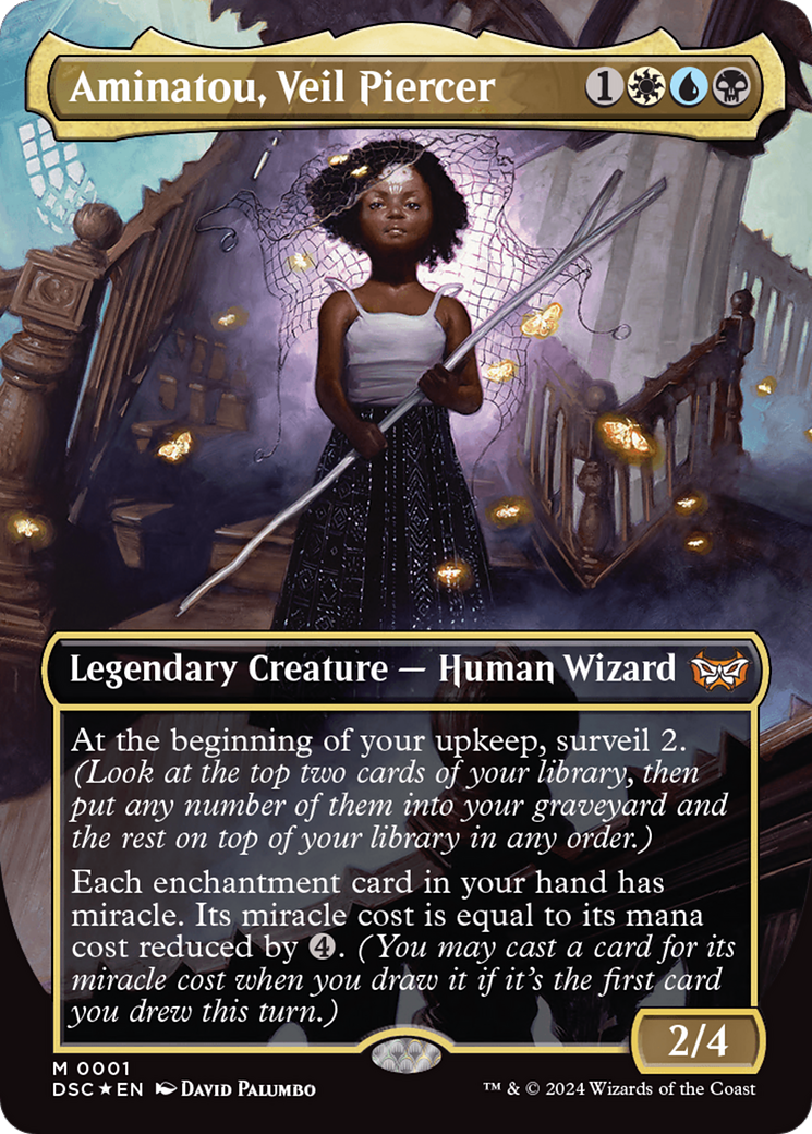 Aminatou, Veil Piercer (Borderless) [Duskmourn: House of Horror Commander] | Eastridge Sports Cards & Games