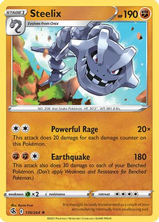 Steelix (139/264) (Theme Deck Exclusive) [Sword & Shield: Fusion Strike] | Eastridge Sports Cards & Games