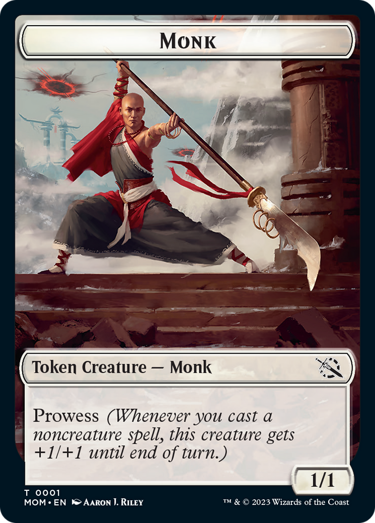 Monk Token [March of the Machine Tokens] | Eastridge Sports Cards & Games